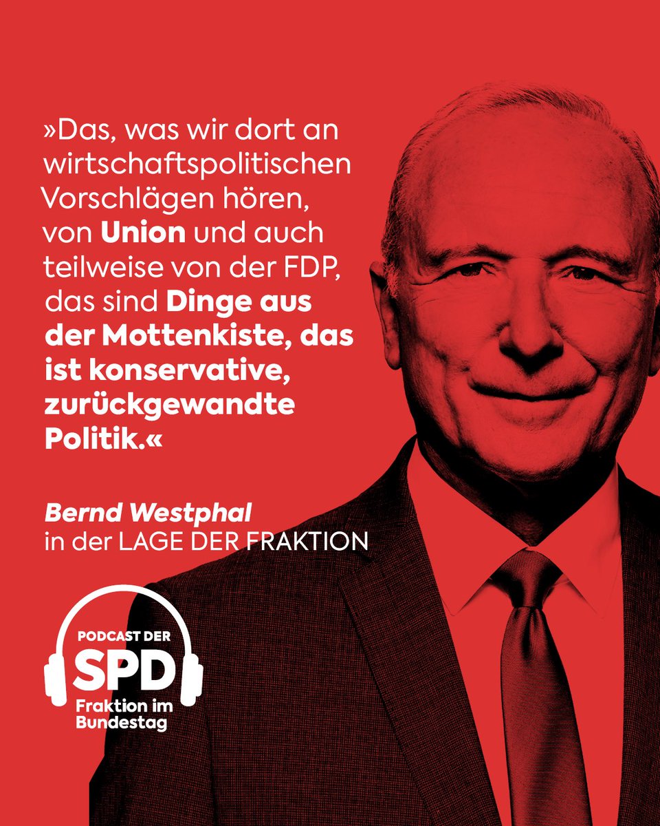 Was tun, damit die Wirtschaft wächst? Konstruktive, zukunftsgewandte Antworten auf diese Frage gibt's in der aktuellen #LageDerFraktion mit @BerndWestphal4. spdfraktion.de/podcast