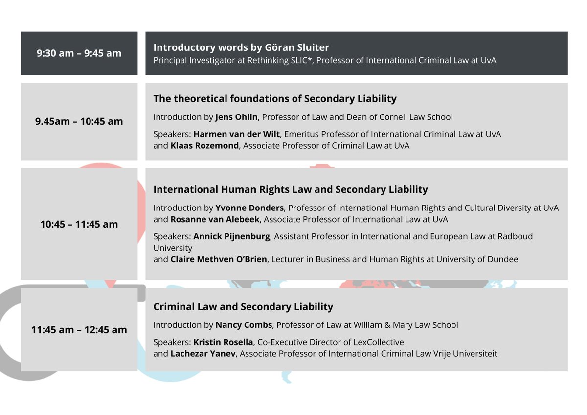 RethinkingSLIC's tweet photo. With the final Rethinking SLIC* Conference fast approaching, we are delighted to share our program!

🗓 When? Friday, 31 May 2024
🌎 Where? Room A3.15 Roeterseiland Campus, Roetersstraat 11, 1018 WB Amsterdam

If you would like to join us, sign up via https://t.co/bcJqKfdDqs! https://t.co/iZ2huCCriV