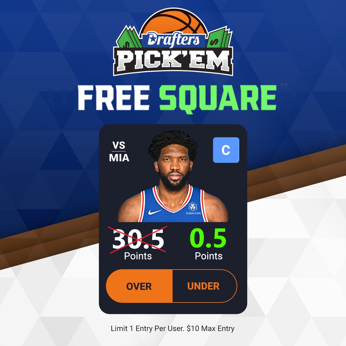 NBA Play-In Game FREE SQUARE 🏀 Joel Embiid 30.5 ➡️ 0.5 Points!!! 🎁 Add this pick to your ticket to increase your chances of winning up to 100x tonight! 💰🤑