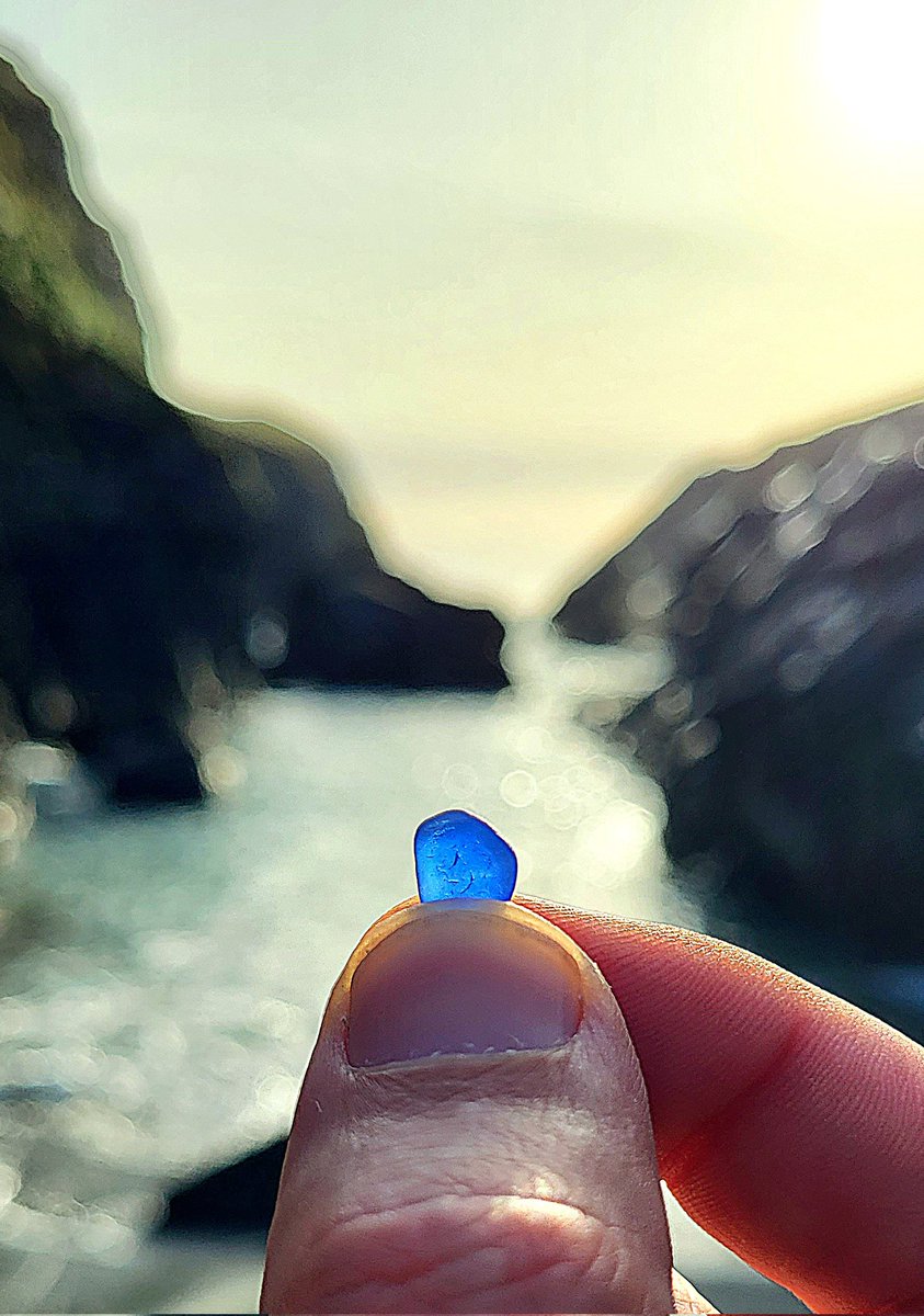 A Cobalt blue seaglass piece. County Kerry, Ireland.