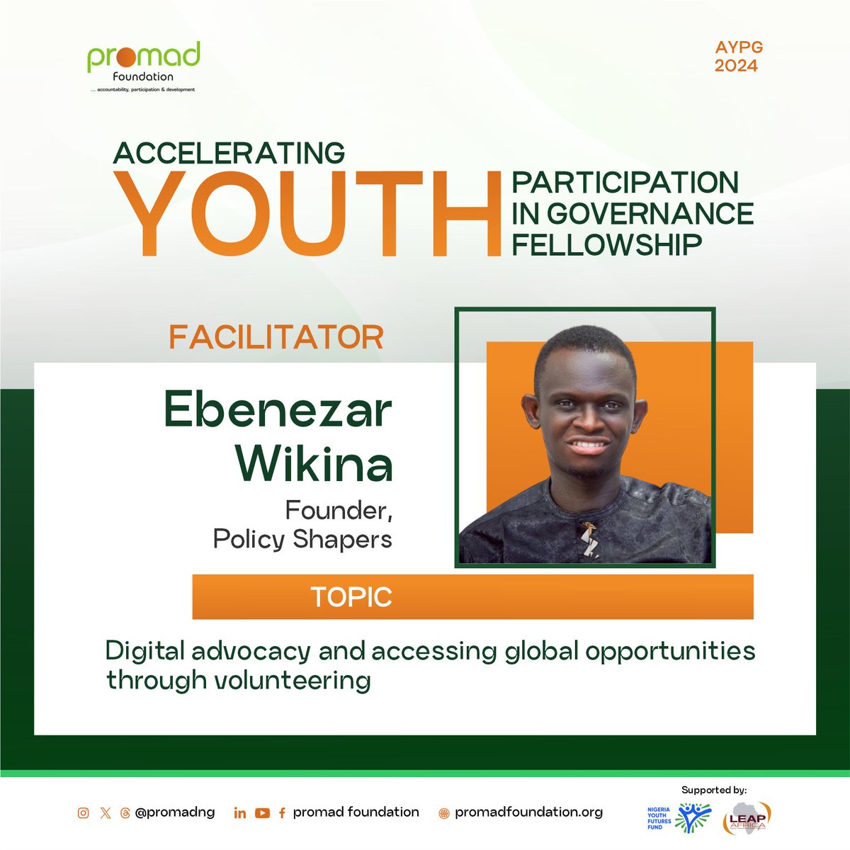 Earlier today, Mr @EbenezarWikina delivered his last session with the participants of our #AYPGFellowship supported by @ng_youthfund During the session titled: 'Digital Advocacy and Accessing Global Opportunities through Volunteering', Ebenezar introduced the participants to…