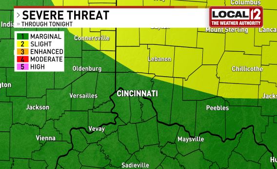 Those showers in northwest Indiana will move east and northeast. They have a small risk of becoming severe. Areas north of Cincinnati might catch that (if it develops) between about 2 and 5pm today. Tap the App to double check the Doppler. local12.com/weather/weathe…