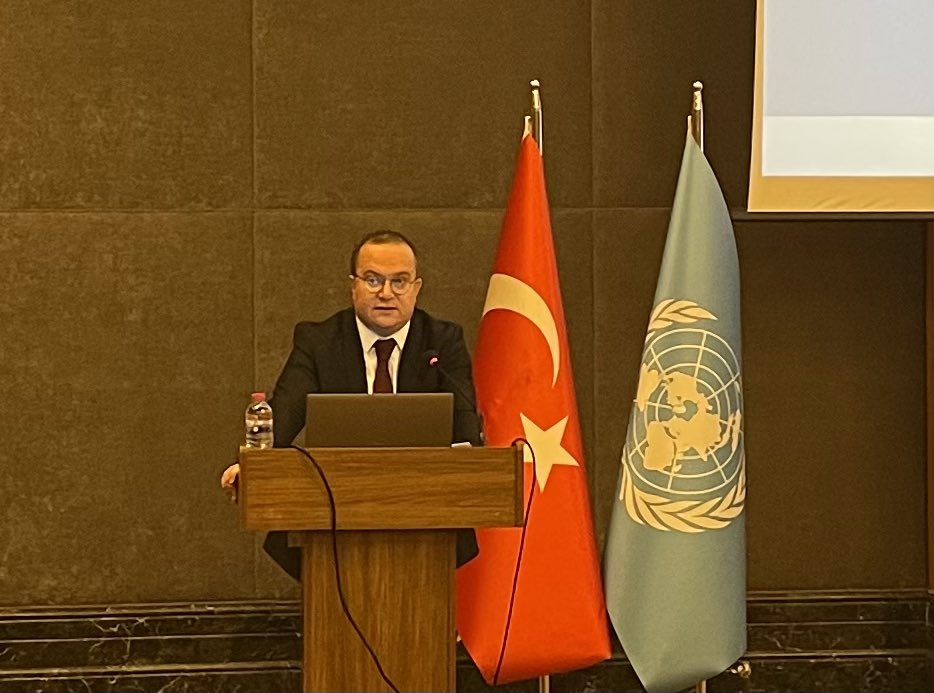 The opening speeches of the meeting were delivered by @AhonsiBA, UN Resident Coordinator in Türkiye, Ambassador @esen_altug , Director General, Ministry of Foreign Affairs and Selçuk Koç, Director General, Presidency of Strategy and Budget @cbsbb .