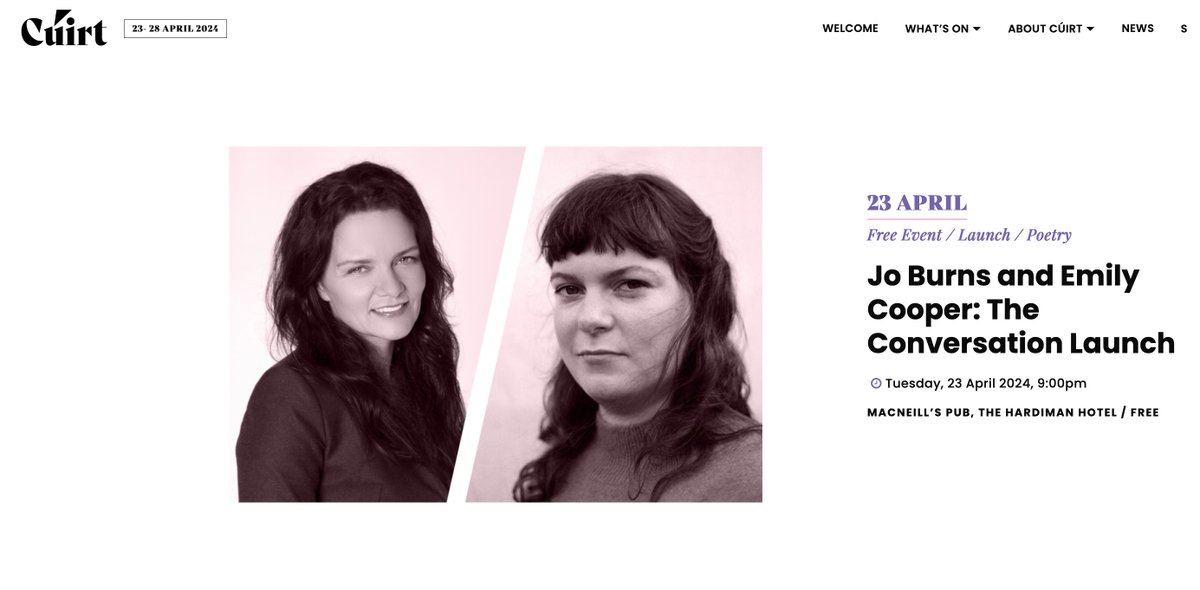 THE CONVERSATION by Jo Burns & @Emily_S_Cooper is coming to @CuirtFestival!!