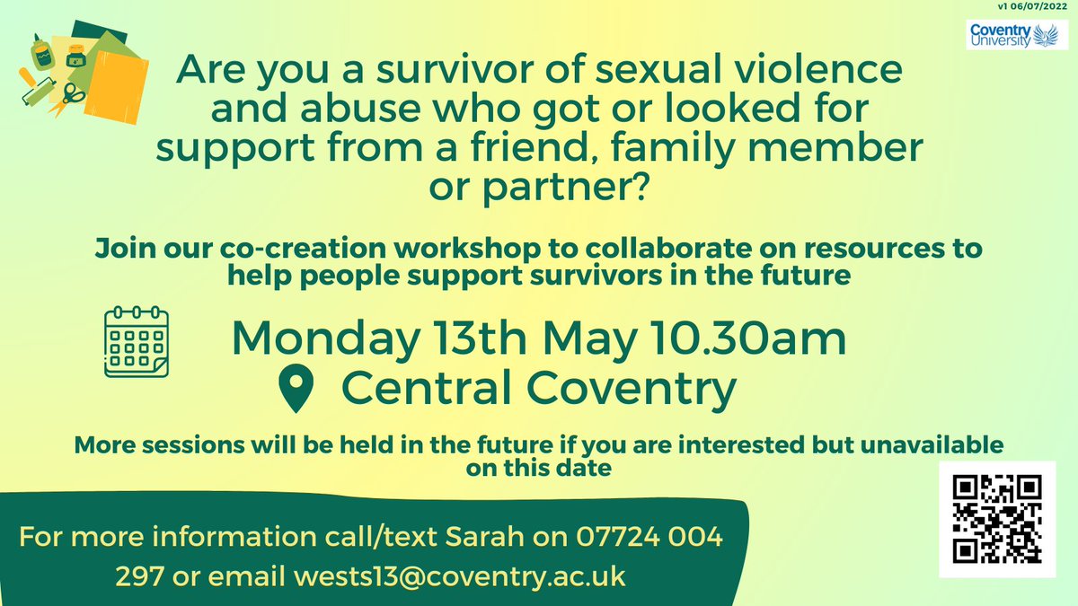 It's not too late to join this #CoCreation study developing support resources for family, friends and partners of sexual violence and abuse #survivors. Please get in touch to find out more.