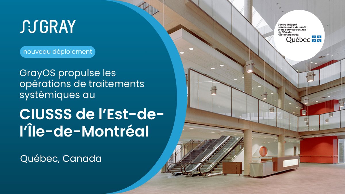 🏥 GrayOS choisi par le <a href="/ciusss_estmtl/">CIUSSS Est Montréal</a> pour optimiser les opérations entre ces deux centres de cancérologie!

En savoir plus : gray-os.com/blog

#CIUSSS #GrayOncology #AIforCancerCare