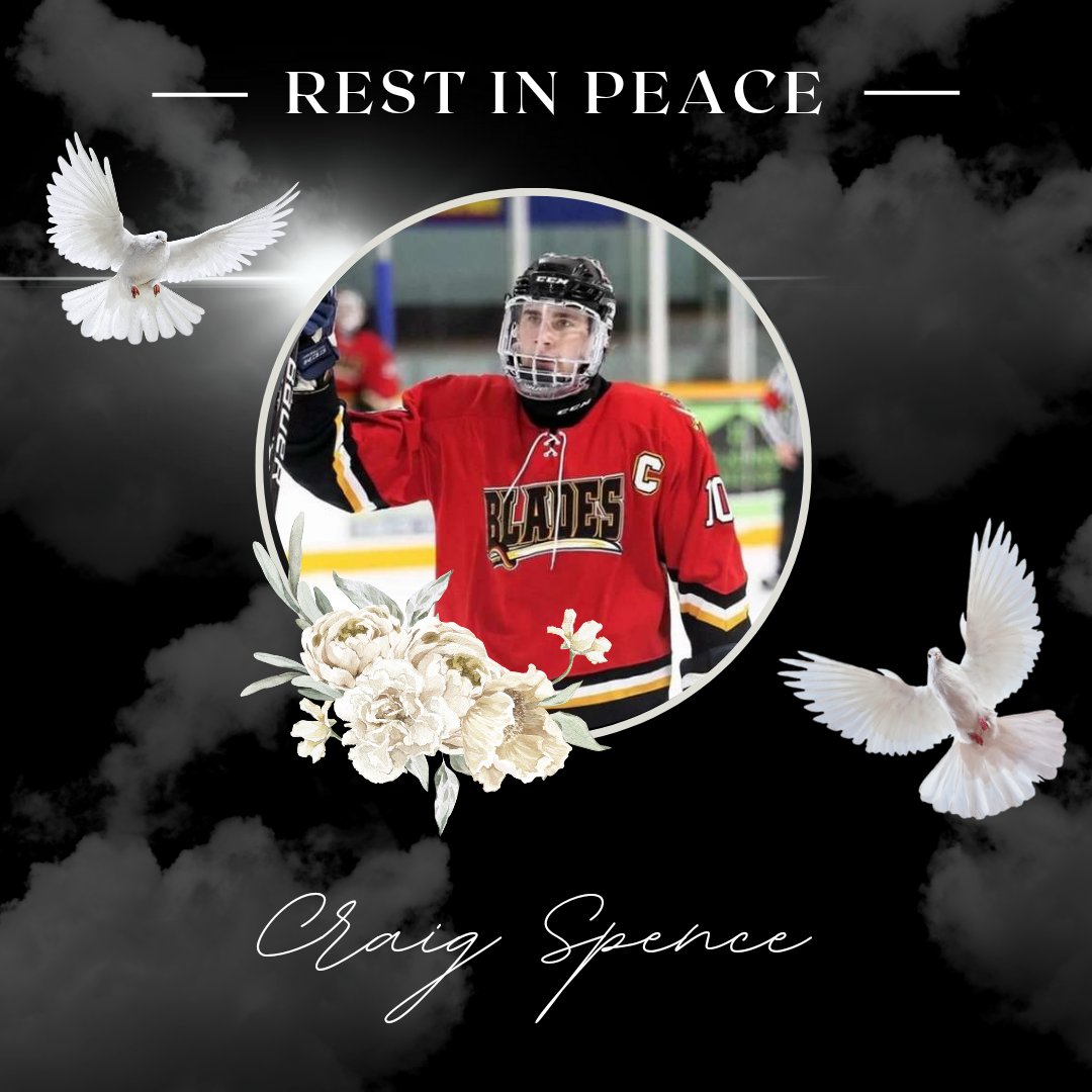 Today the Eagles organization was saddened to hear of the tragic loss of Blades Captain Craig Spence.

Our thoughts and Prayers go out to this young man's family, friends as well as the entire Blades organization 

Rest In Peace Craig.