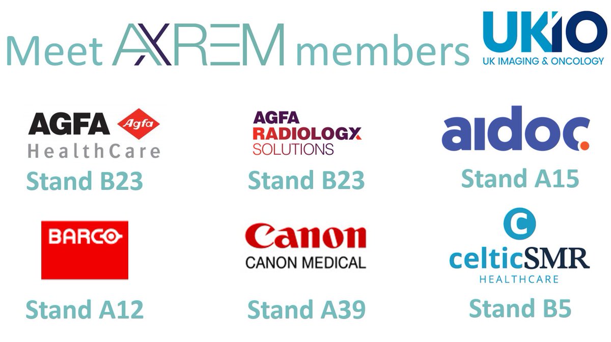 30 AXREM members will be exhibiting at this years @UKIOCongress in Liverpool from 10-12th June, these members include @agfahealthcare_ @AgfaRadiology @aidocmed @Barco @CanonMedicalEU & @CelticsmrH Visit their stands to see all the latest innovations