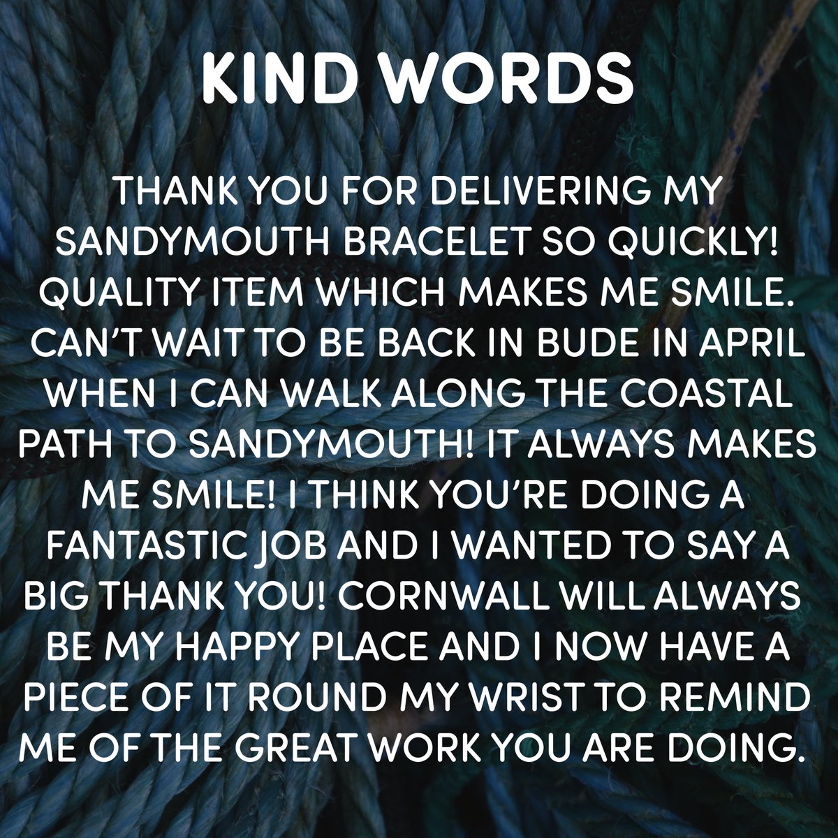 Kind Words
💙
#sandymouth #bude #cornwall #ecogift #ecopresent #sustainablepresents #sustainablegifts #sustainablegift #sustainablegiftsuk #seagift #recycledgift #recycledgifts