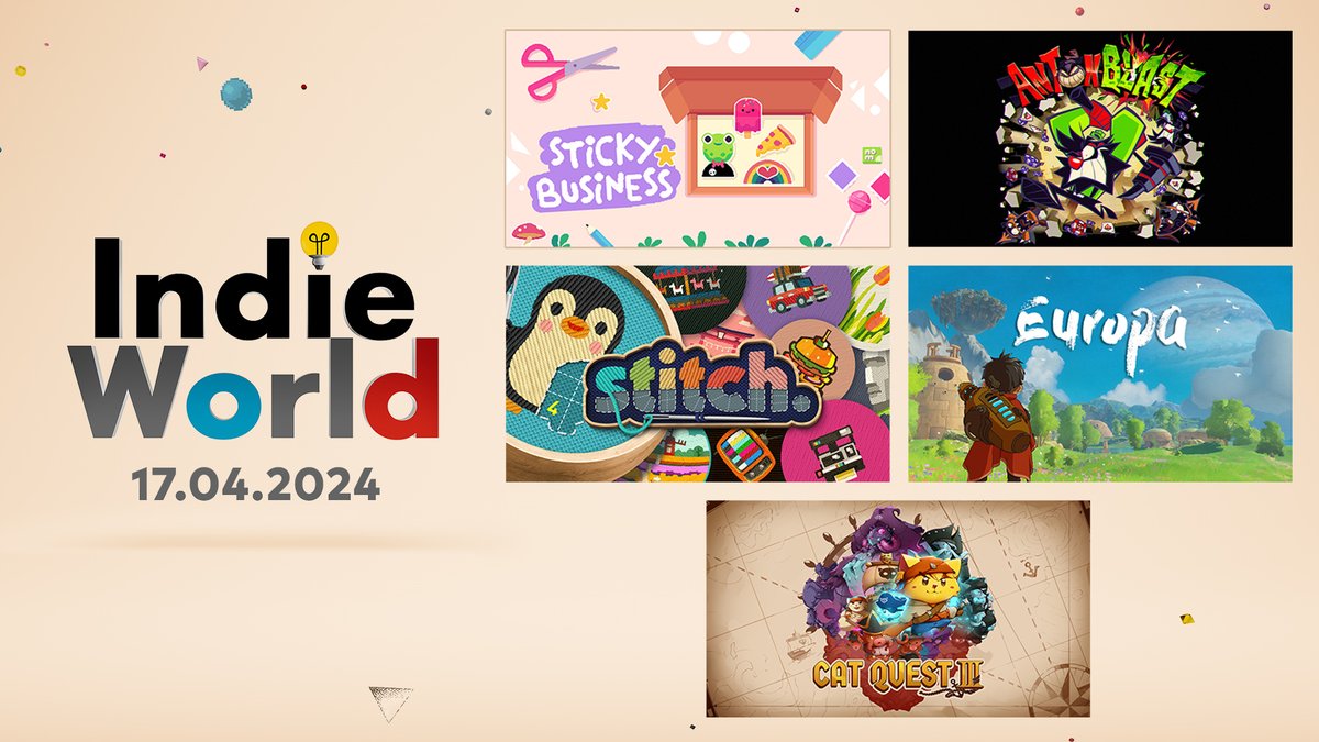 Lust auf ein neues Indie-Spiel? All diese Spiele aus der heutigen Ausgabe von #IndieWorld könnt ihr jetzt spielen! 😼 Cat Quest III 🌕 Europa 💥 ANTONBLAST 🪡 stitch. 🖨️ Sticky Business Findet sie hier: ntdo.com/60184FLE0