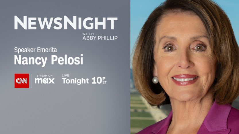 Tonight Speaker Emerita @SpeakerPelosi joins me on NewsNight. @CNN