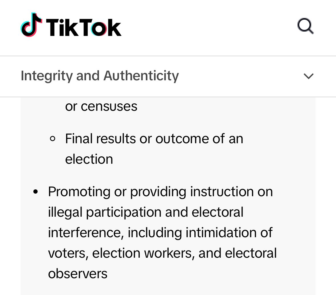 Hoy #TikTok publica sus nuevas “Community Guidelines” y se convierte en la primera empresa digital en prohibir la intimidación a votantes, funcionarios electorales Y OBSERVADORES ELECTORALES en su plataforma!!! Felicidades y gracias @paulalekanda!! tiktok.com/community-guid…