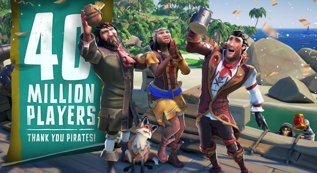 👀🔥 BOOOOM 🚀 Rare confirma que Sea Of Thieves ha alcanzado la INCREÍBLE cifra de 40 millones de jugadores entre Xbox, Windows Microsoft Store y Steam. ¡ El juego más exitoso de la HISTORIA DE RARE ! Esto aún crecerá más con el lanzamiento en PS5 en menos de dos semanas.