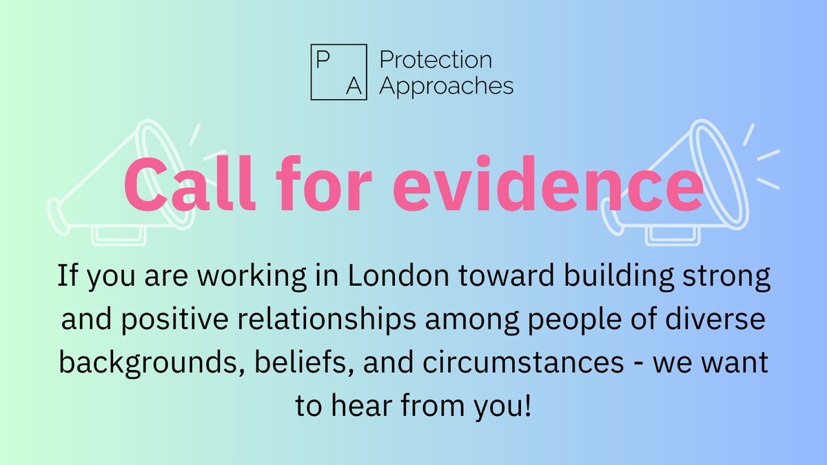 Working on #socialcohesion and #resilience in London? We’d love to hear from you! 📢 Our call for evidence is now live, and the deadline for submissions is 5pm Monday May 20th 📢 Find out more here 👉 tinyurl.com/cohesion-evide…