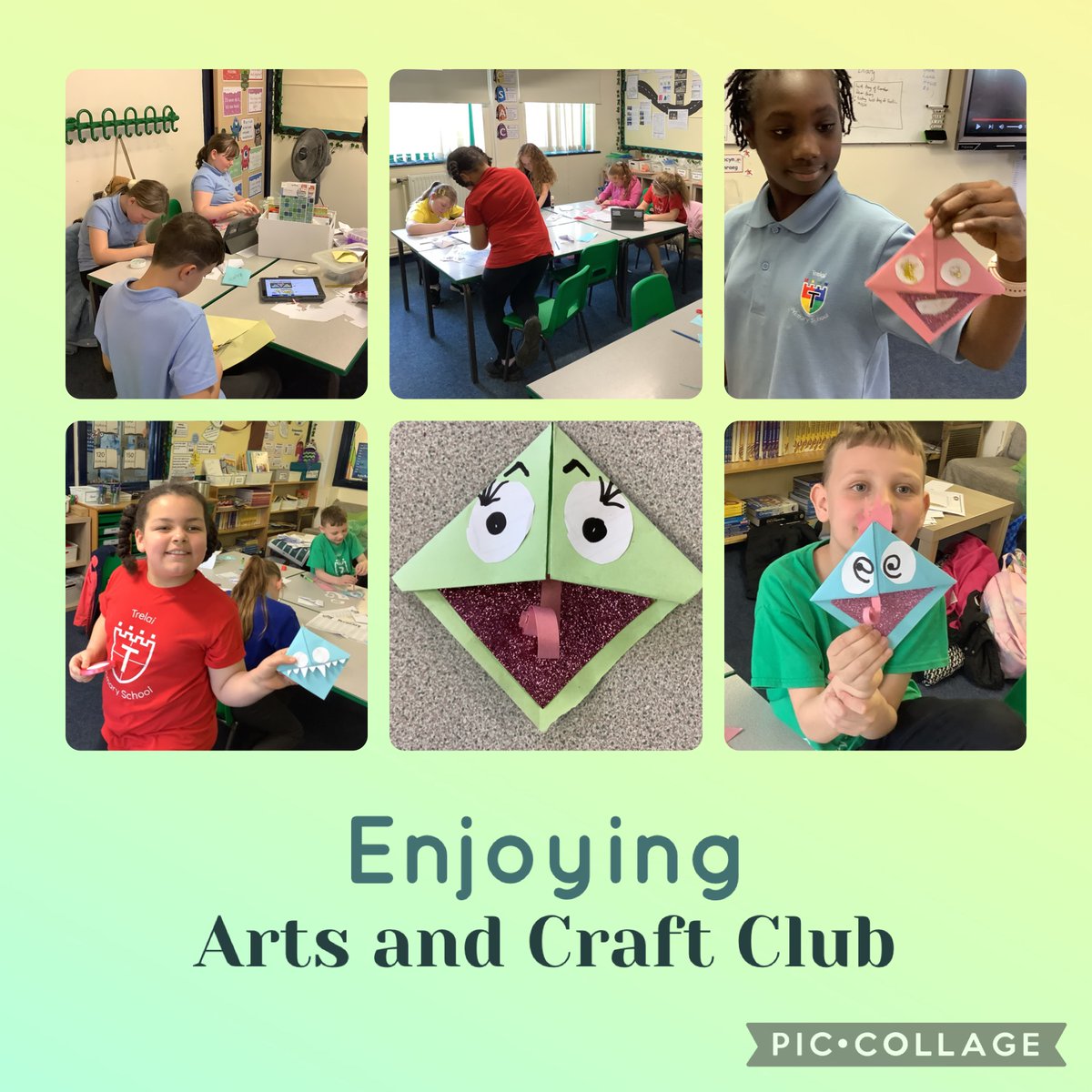 #Year3 #Year4 #Year5 had a great time in the first Arts and Craft club of the term! We can’t wait to use these corner monster bookmarks in our reading books.