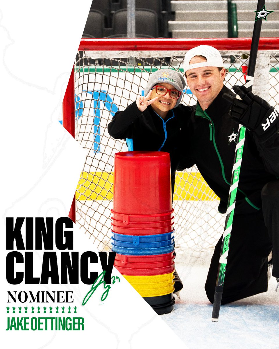 For his leadership and contributions to the community, Jake Oettinger is our King Clancy Memorial Trophy nominee. @DS_Foundation | #TexasHockey