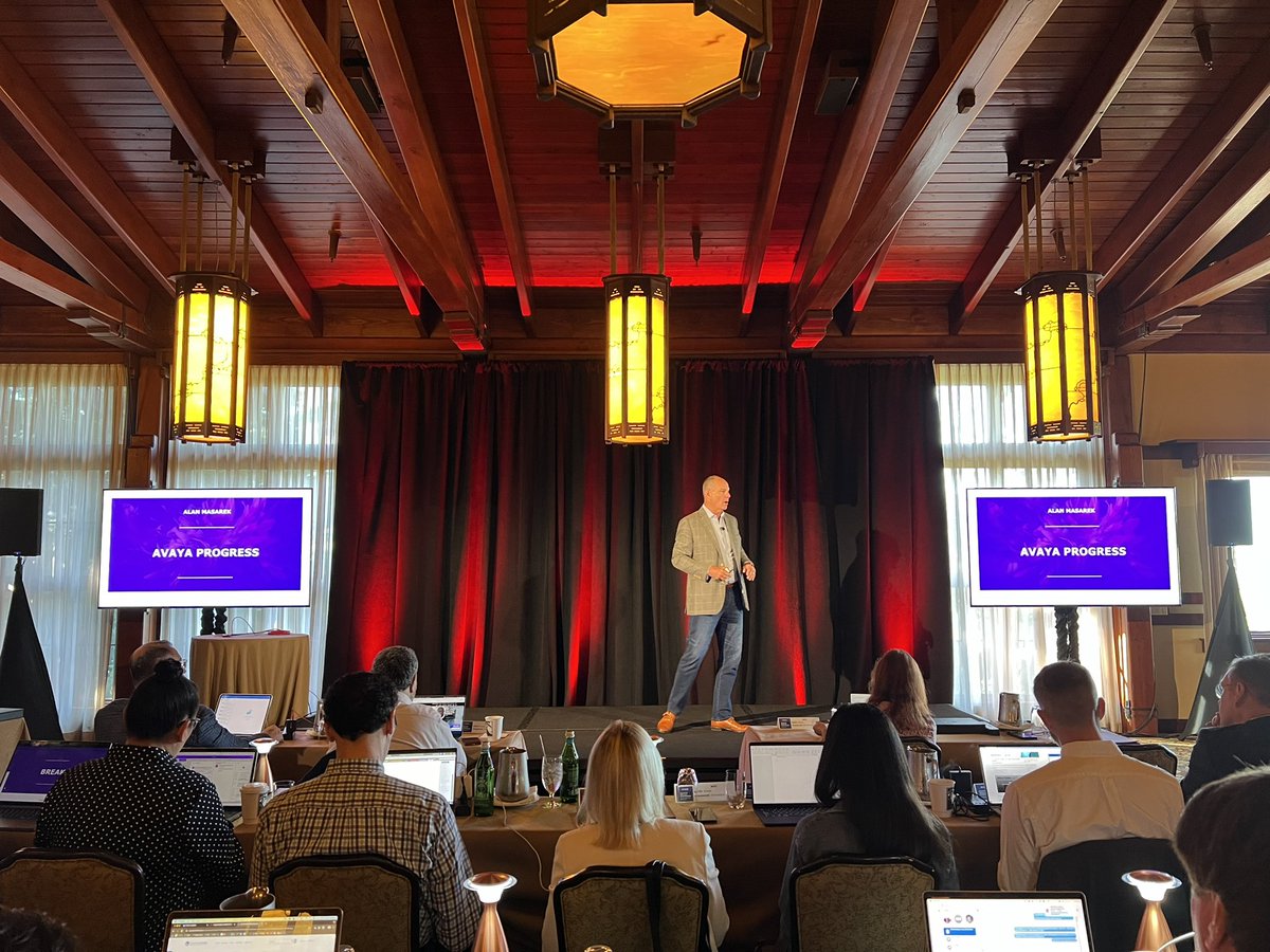 chr1sba1n's tweet photo. Alan Masarek kicks off the @Avaya Analyst Summit 2024 at The Lodge at Torrey Pines in beautiful La Jolla, California!

#AvayaAnalystSummit

@vdavislee  @KHowland18 https://t.co/aNZBz5ajBi
