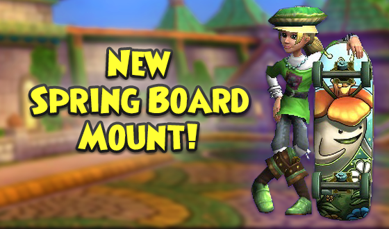 Skate with spring style! 🛹 The new Spring Board Mount has sprung into the Crown Shop! Show up ready to roll with this brand new skateboard mount! #Wizard101Europe