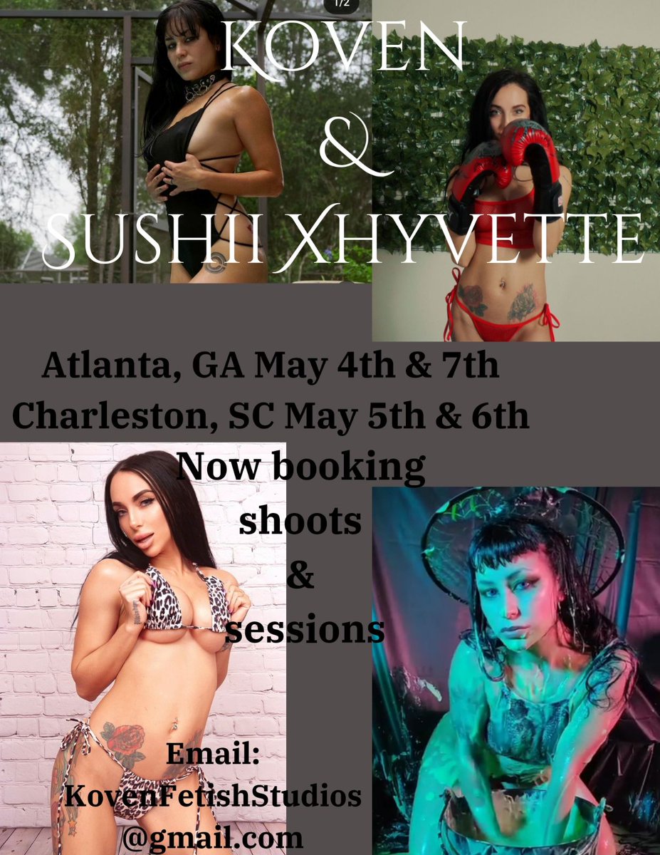 booksushii@gmail.com Only a few spots left! May 4-7 we will be in Georgia & SOUTH Carolina! @SushiiXhyvette & @KovenStudios