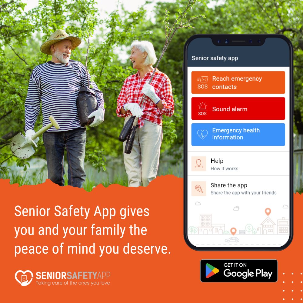 Live life worry-free with our senior safety app! Ensure you and your loved ones have a secure emergency plan in place. Download now for peace of mind - ow.ly/Au0x50NgqAw 

#SeniorSafety #PeaceOfMind #ElderlyCare #SeniorLiving #FamilySafety #DigitalHealth