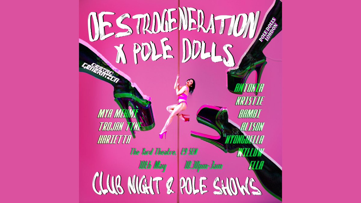 🗣️AN EVENT FOR AND BY THE DOLLS🗣️

join Oestrogeneration and Pole Dolls for a night of music and pole performance. find out more and get your tickets here: outsavvy.com/event/19256/oe…