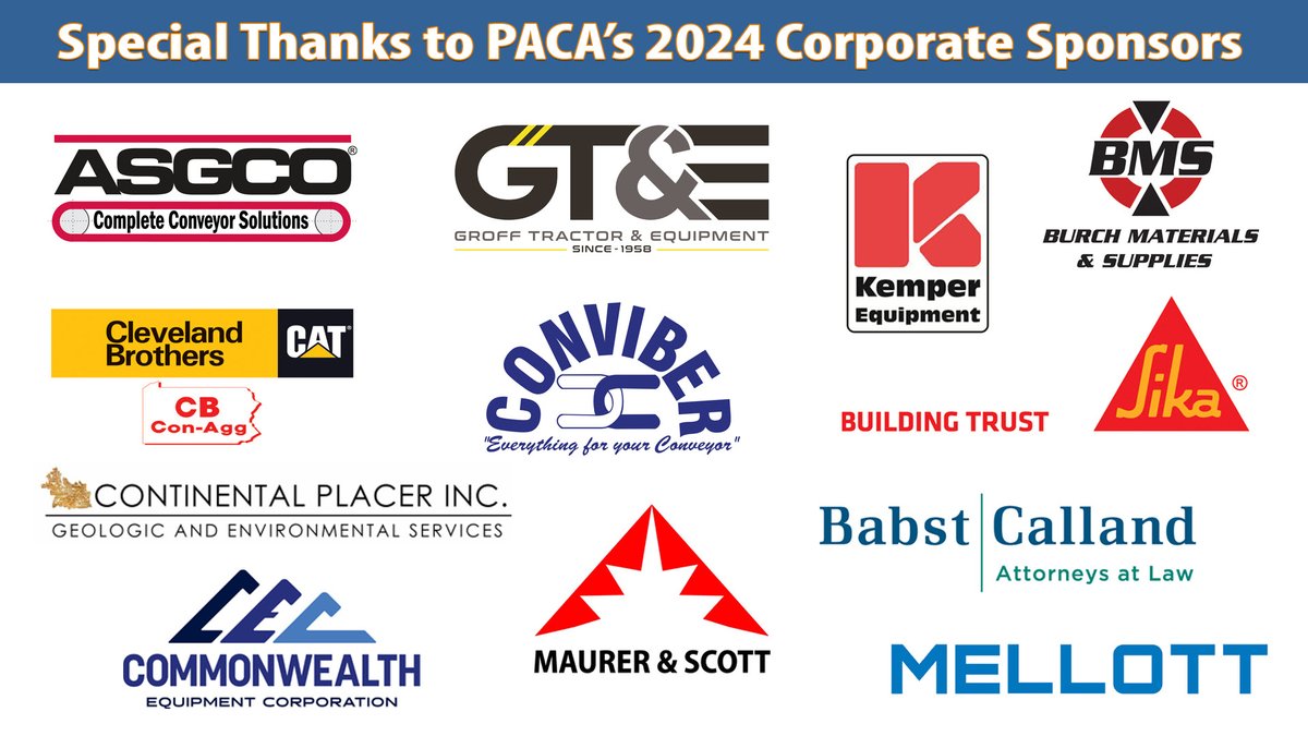 We want to give a shoutout to our 2024 Corporate Sponsors! Your support doesn’t go unnoticed. Thank you for everything you do for PACA. #BuildingMomentum #BuildingandConnectingCommunities #CrushedStone #Cement #Concrete #Sand #Gravel