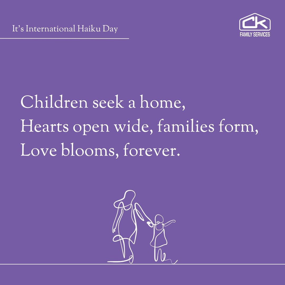 International Haiku Day serves as a reminder in just a few syllables that families form and love blooms. Join us in creating homes n at Becomeackfamily.org. 📝🎨💓
#InternationalHaikuDay #FosterCare #Adoption #FosterLove #ForeverFamily #EveryChildDeservesAFamily #Family