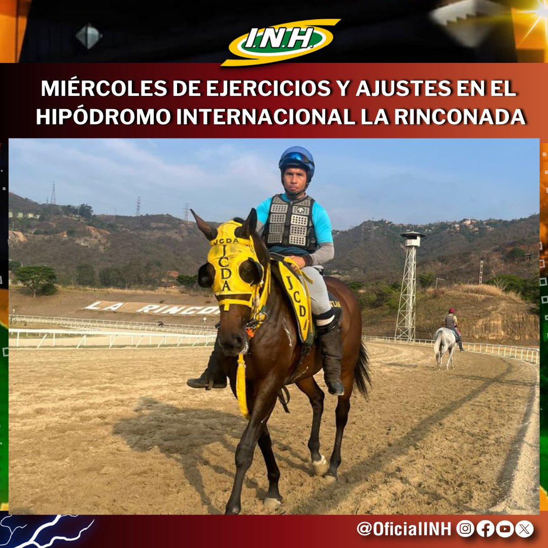 ▪️Observamos a los jinetes, ejemplares y traqueadores en sus ejercicios y ajustes matutinos en la pista del Hipódromo Internacional La Rinconada 🏇. ¡El deporte hípico es pasión y adrenalina 🥇🏇! #Hipismo