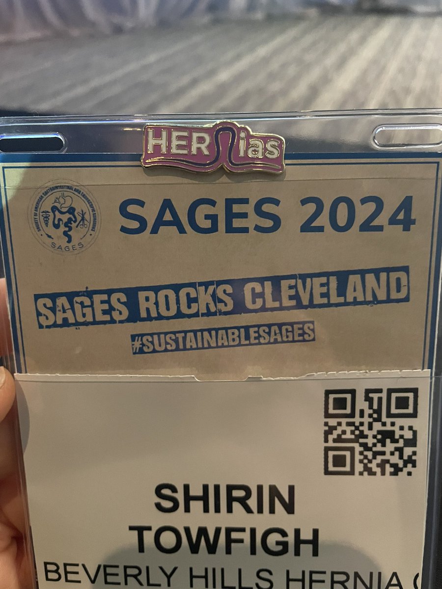 If you see this pink HERnia pin, be reminded that females can have hernias too! #IYKYK #HERnias #inclusivity #heforshe @SAGES_Updates #SAGES2024 #herniafriends #thestruggleisreal @JillWineBanks , you should include this in your collection! Thank you to @jennyshaomd and