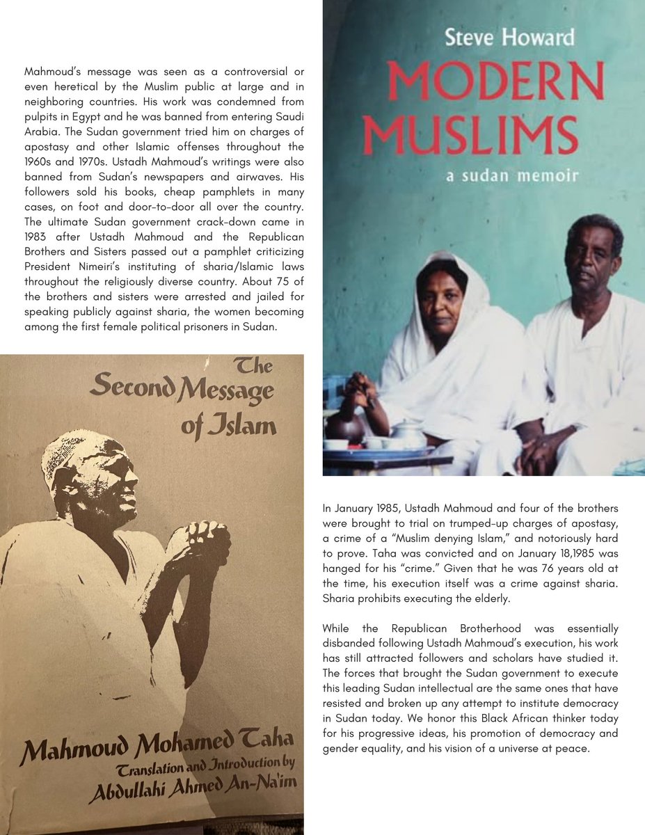 Want to know a little bit more about the new Mahmoud Mohamed Taha Student Travel Award? Check out our interview with Prof. Steve Howard from our Fall 2023 issue of ASA News to learn about the award, its namesake, and the values it represents! africanstudies.org/asa-news/bring…