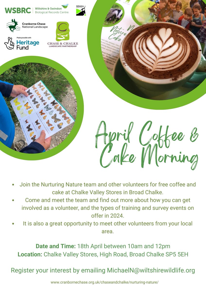 WiltsWildlife's tweet photo. Tomorrow morning between 10am and 12pm!

Join the Chase &amp; Chalke team at the Chalke Valley Stores in Broad Chalke, to find out more about the projects and how you can get involved. Free tea and cake included! 🍰

@CranborneChase @chalkevalleyhub @WSBRC https://t.co/vlIucK8IC5