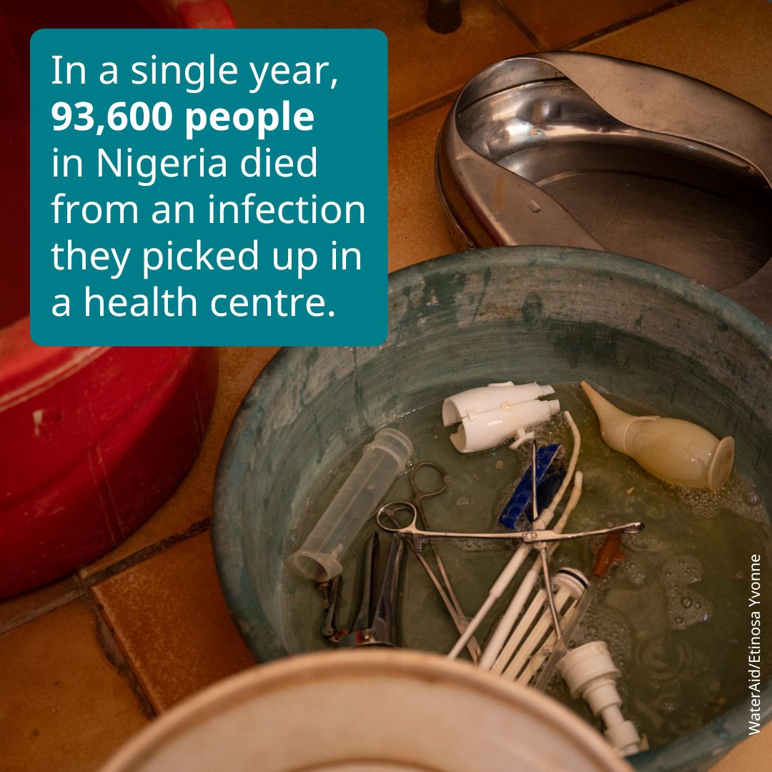At least half of these infections could be prevented by improved water, sanitation and hygiene – saving at least 93,600 lives every year, as well as billions of dollars. To find out what hospital-acquired infections cost countries like Nigeria read 👉washmatters.wateraid.org/publications/c…