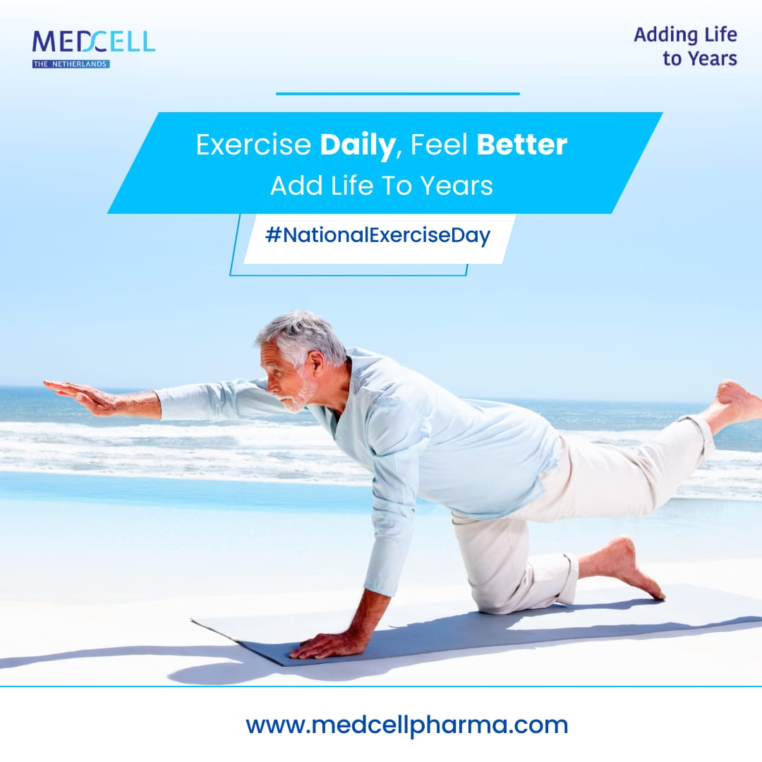 MedcellPharma's tweet photo. National Exercise Day highlights the profound benefits of exercise on our physical and mental well-being. Getting regular physical activity fosters resilience, longevity and vitality. Each step leads toward a healthier, happier life; embrace the journey of exercise. https://t.co/M0oZRGDvJN