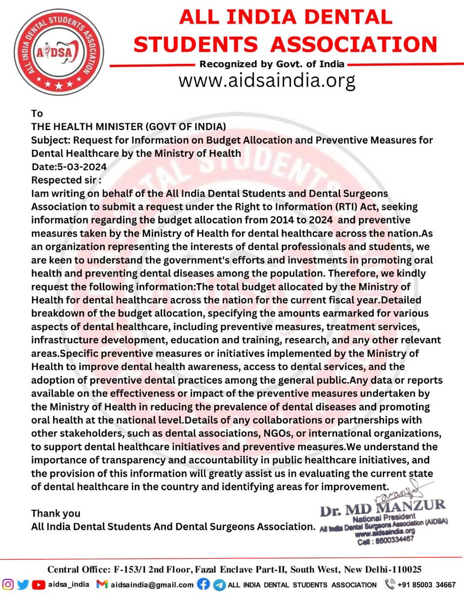 All India Dental Students&Surgeons Association tweet media