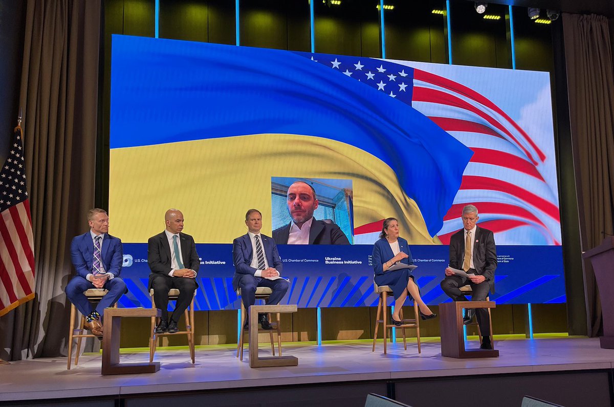 Glad to join @Olkubrakov, @GeneralElectric, & @ADMUpdates to discuss catalyzing Ukraine's powerhouse export potential at today's @USChamber Ukraine Partnership Forum. I talked about @USAID’s investments in Ukraine’s agriculture, energy, & border security to increase exports.