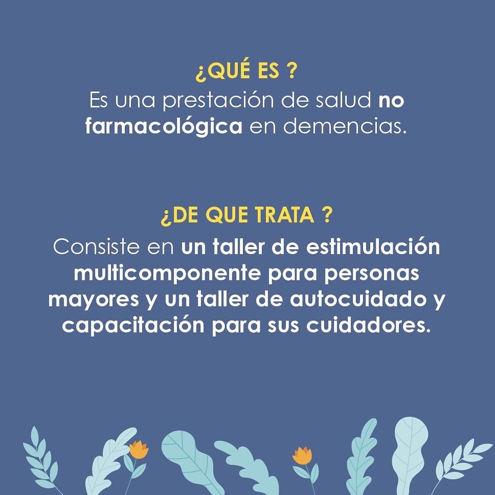 ¡Conoce nuestro Taller Trato Digno! ♥️ Es un tratamiento en demencias APS, una prestación de salud no farmacológica que consiste en estimulación multicomponente para personas mayores, además de un taller de autocuidado y capacitación para sus cuidadores. #CorpLaReina