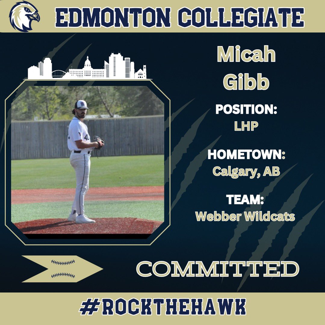 🚨 COMMITMENT ALERT 🚨 We are excited to announce the commitment of LHP Micah Gibb! Gibb joins Edmonton Collegiate from the @wildcats_ab !
