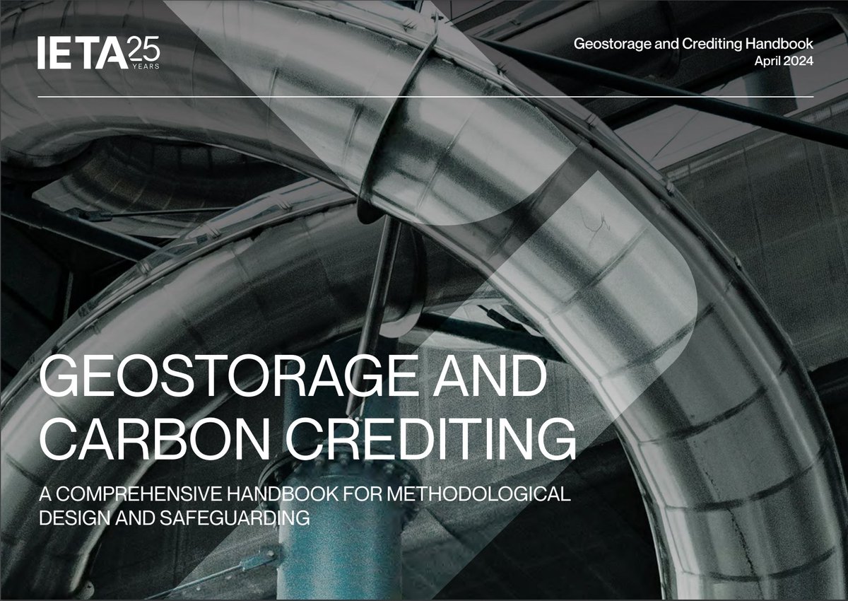 Today we’re publishing our Handbook on geostorage and carbon crediting, a synthesis of methods and safeguards on the crediting of reductions and removals involving geological storage of carbon dioxide. Read more at ieta.org/wp-content/upl…