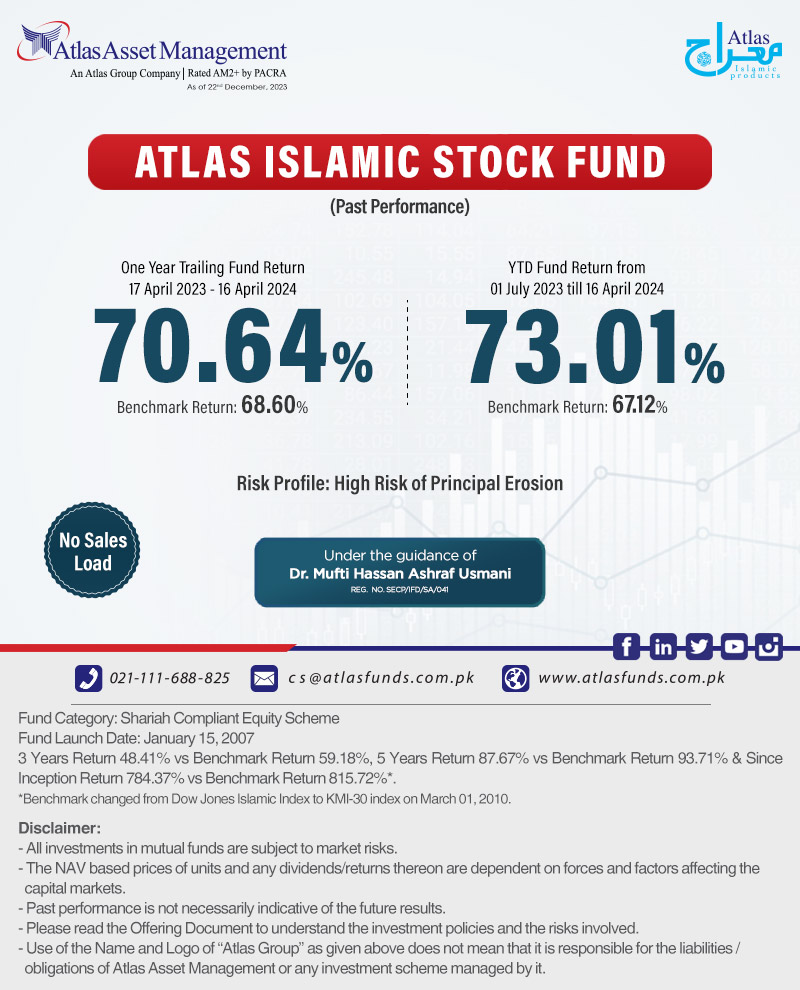 Invest Today With Atlas Islamic Stock Fund.

Call us: 021-111-688-825 (MUTUAL) or visit atlasfunds.com.pk and start your investment journey with us!

#stockfunds #StockMarket #islamicstock #savings #investments #return #financialplanning