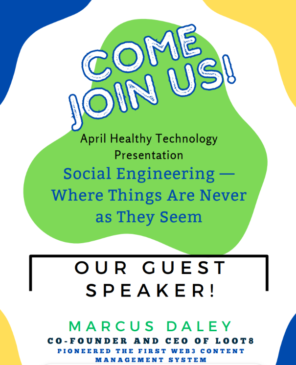🌟 Exciting news! Join OIS' Awareness Training Team for a Healthy Technology webinar with special guest Marcus Daley, diving into an insightful conversation on Social Engineering. Tune in at 12 PM ET for valuable insights! #SecureOneHHS #HHSCybersecurity 🚀