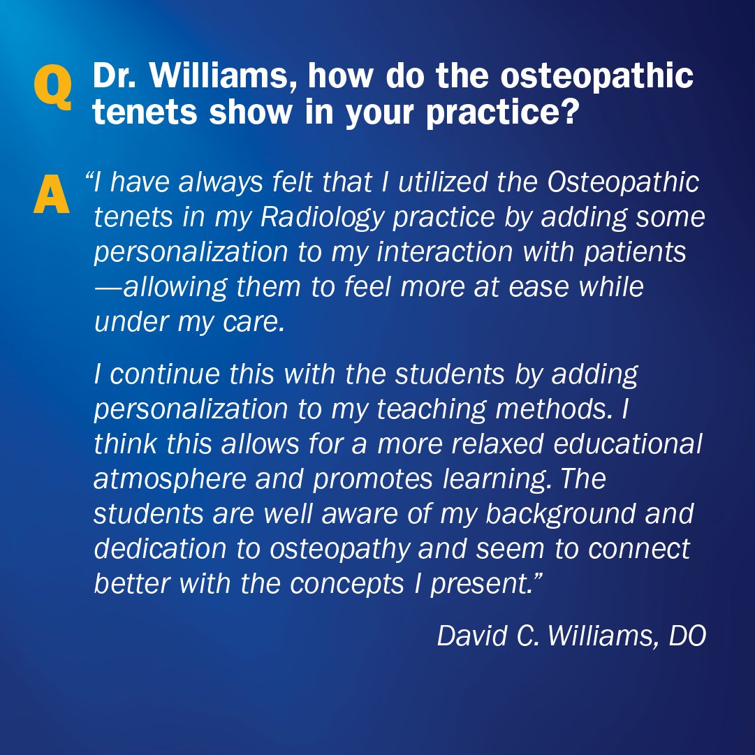 National Osteopathic Medicine Week continues with a word from Dr. Williams! #NOMWeek #NOMWeek2024 #OsteopathicMedicine #Osteopathy #Osteopathic @AOAforDOs