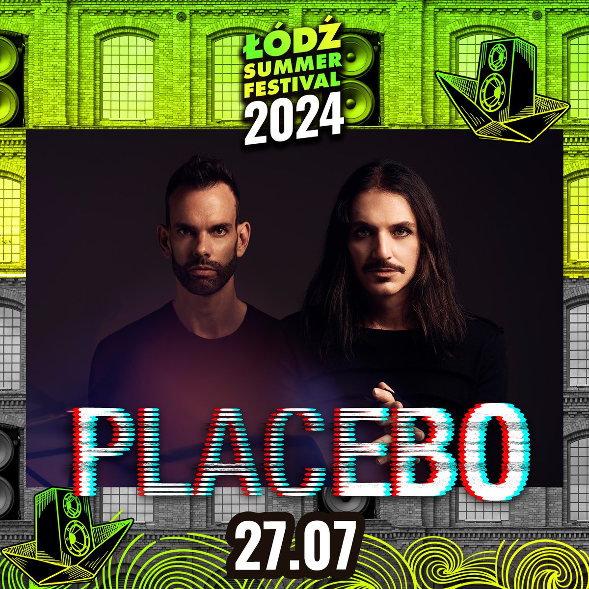 PLACEBO LIVE –  Łódź, Poland 2024 Saturday 27th July –  Łódź Summer Festival Free festival
