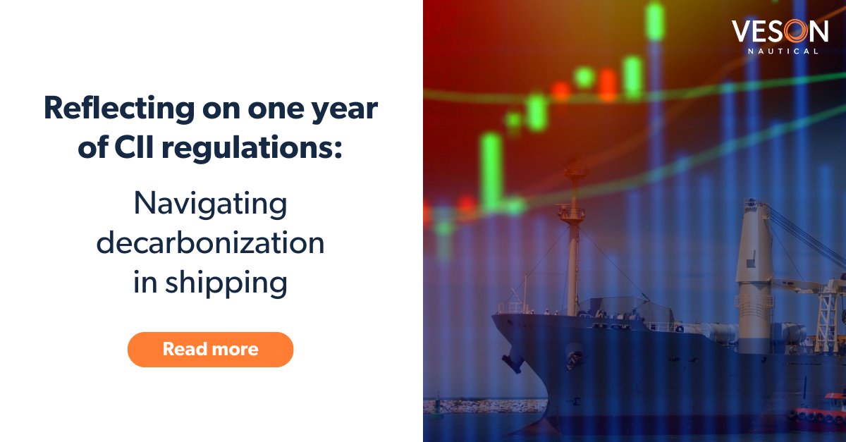 CII's one-year anniversary calls on maritime leaders to reflect on how these regulations can help the industry move towards a #SustainableFuture. Learn more in our latest blog: hubs.ly/Q02sybCC0 #CarbonIntensityIndicator #MaritimeIndustry #RegulatoryFramework