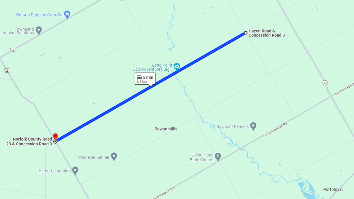 ROAD CLOSED: 3rd Concession Road: Norfolk Country Road 23 to Hazen Road. April 18- September 27, 2024. The road is closed for reconstruction.