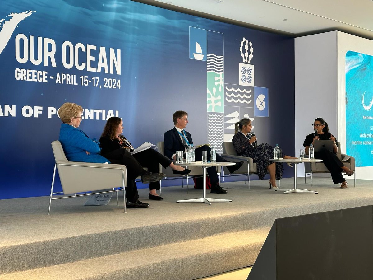 Today at #OurOcean2024 I had the honor of speaking on a panel co-hosted by the Department of State, NOAA, and Smithsonian Institution. We discussed achieving ocean conservation across global and regional scales in national waters, and in areas beyond national jurisdiction.