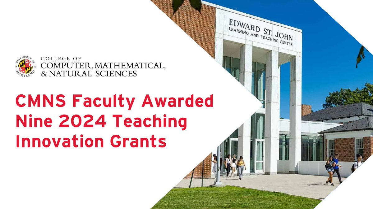 Congrats to our CMNS faculty members who were awarded 2024 Teaching Innovation Grants! Read about the grants awarded to CMNS faculty members to help boost teaching practices using #AI, gamification, computer simulation and more: go.umd.edu/3xGZd0B