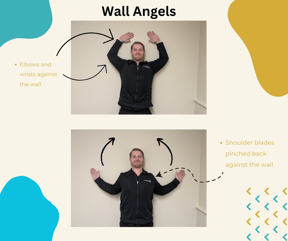 totalhealthsys's tweet photo. Wellness Wednesday, Is your back or neck feeling achy and tight? Relieve tension in your upper back with wall angels, a deep and dynamic stretch for your spine. This stretch primarily targets your back, but you’ll also feel the benefits throughout your neck and shoulders. Dr. ... https://t.co/X6sDXhTuyq