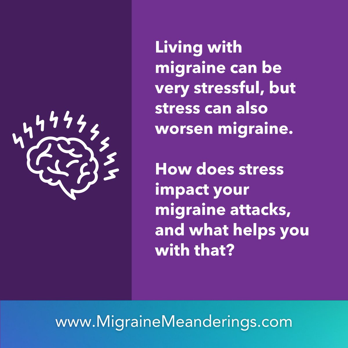 Our next Chat &amp; Snack online support group's topic is managing our overall health &amp; #migraine. Finding better ways to deal w/ stress can be difficult. How do you manage stress? 
Register here to join us:  ow.ly/c8uz50Rij21

#RealVoiceOfMigraine #Migraines #MigraineRelief