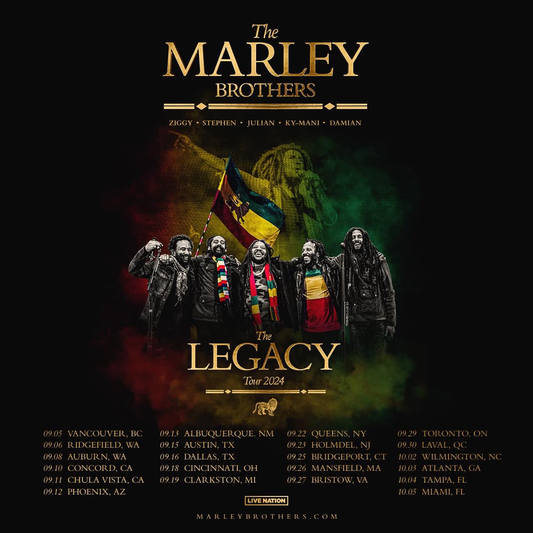 Marley Brothers Legacy Tour 2024! @ziggymarley @stephenmarley @MaestroMarley @JulianMarley @damianmarley #reggae #marleybrothers #legacytour #jamaicanmusic