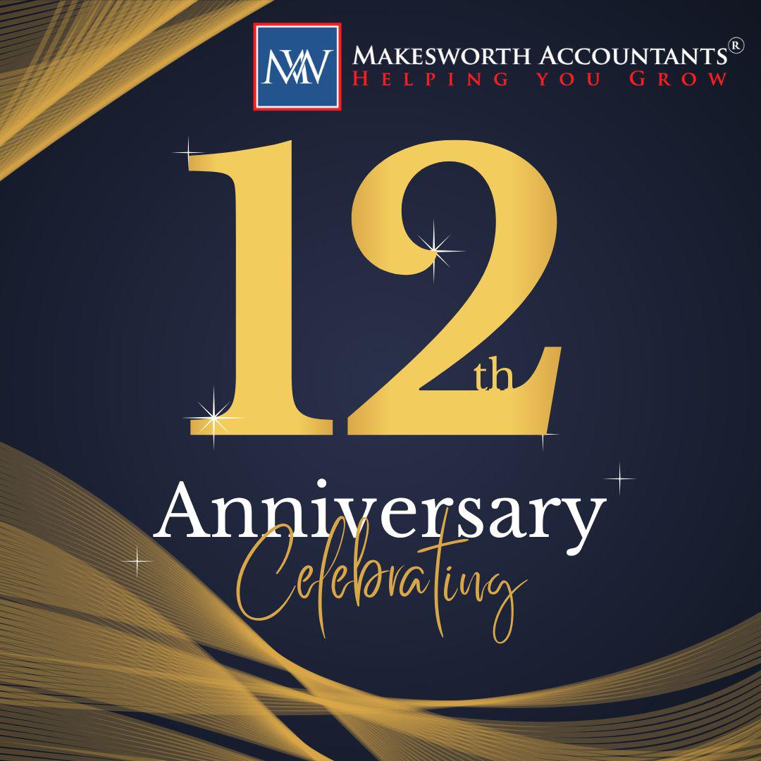 Today marks a significant milestone as Makesworth Accountants celebrates its 12th anniversary! 🌟 This past year has added yet another chapter of success and growth to our story.  
#12thAnniversary #MakesworthAccountants #TeamDedication #CelebratingTogether #ThankYou